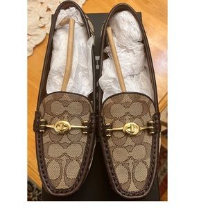 Coach Jacquard Turn-lock Greenwich driver loafers